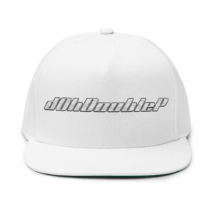 Embroidered Script Flat Bill Cap — 'dMDoubleP' Retro Streetwear Snapback